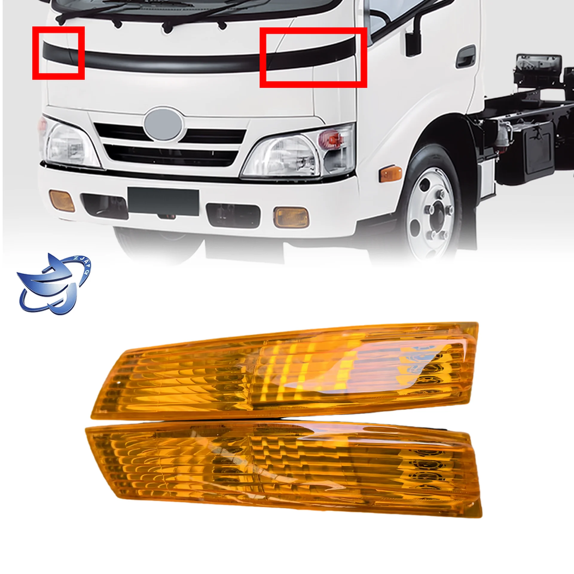 37CM Yellow Plastic Corner Lamp for Hino 300 Dutro