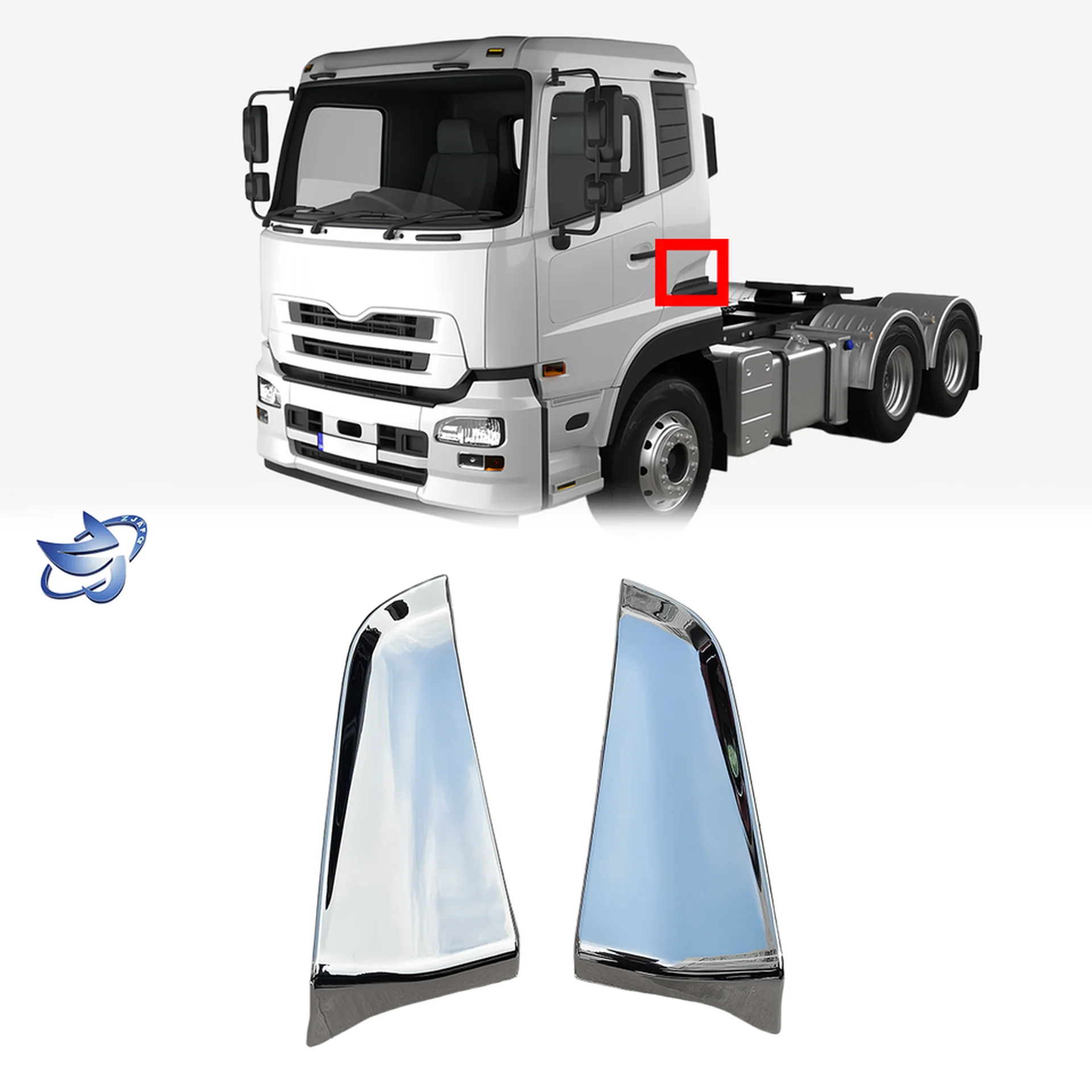 Chrome Plastic Pillar Garnish for Nissan UD / Quon