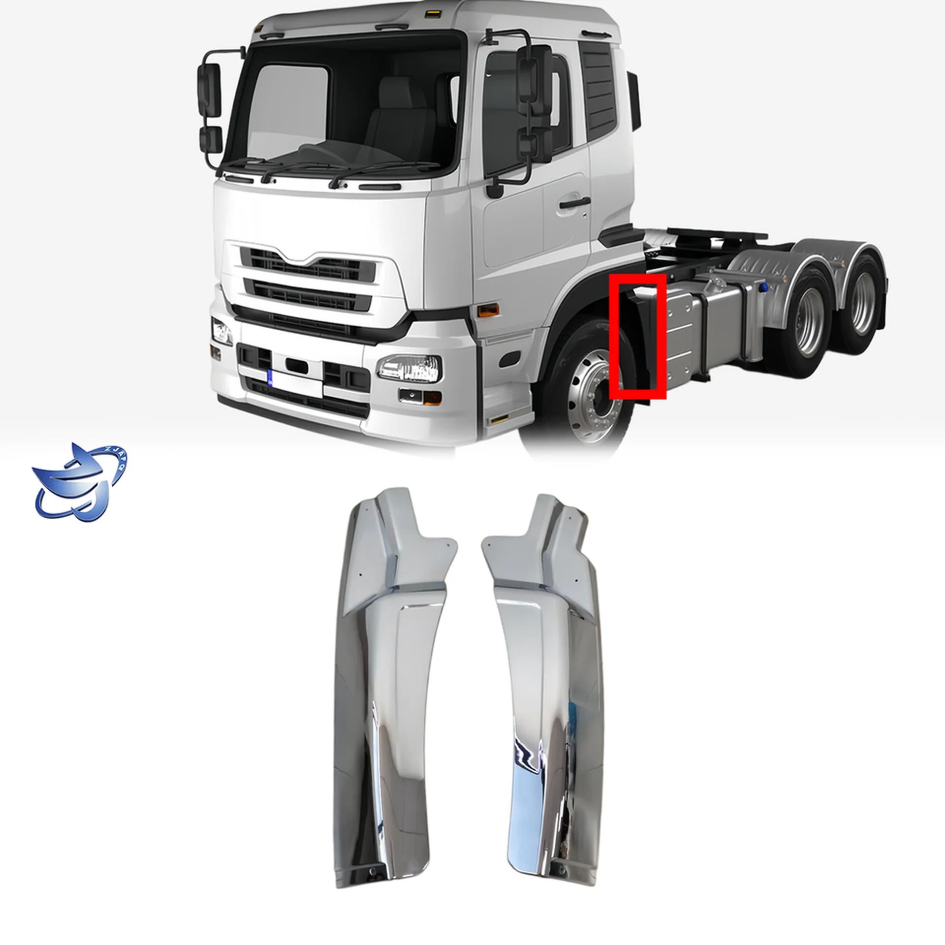 Chrome Plastic Fender / Mud Flap for Nissan UD / Quon
