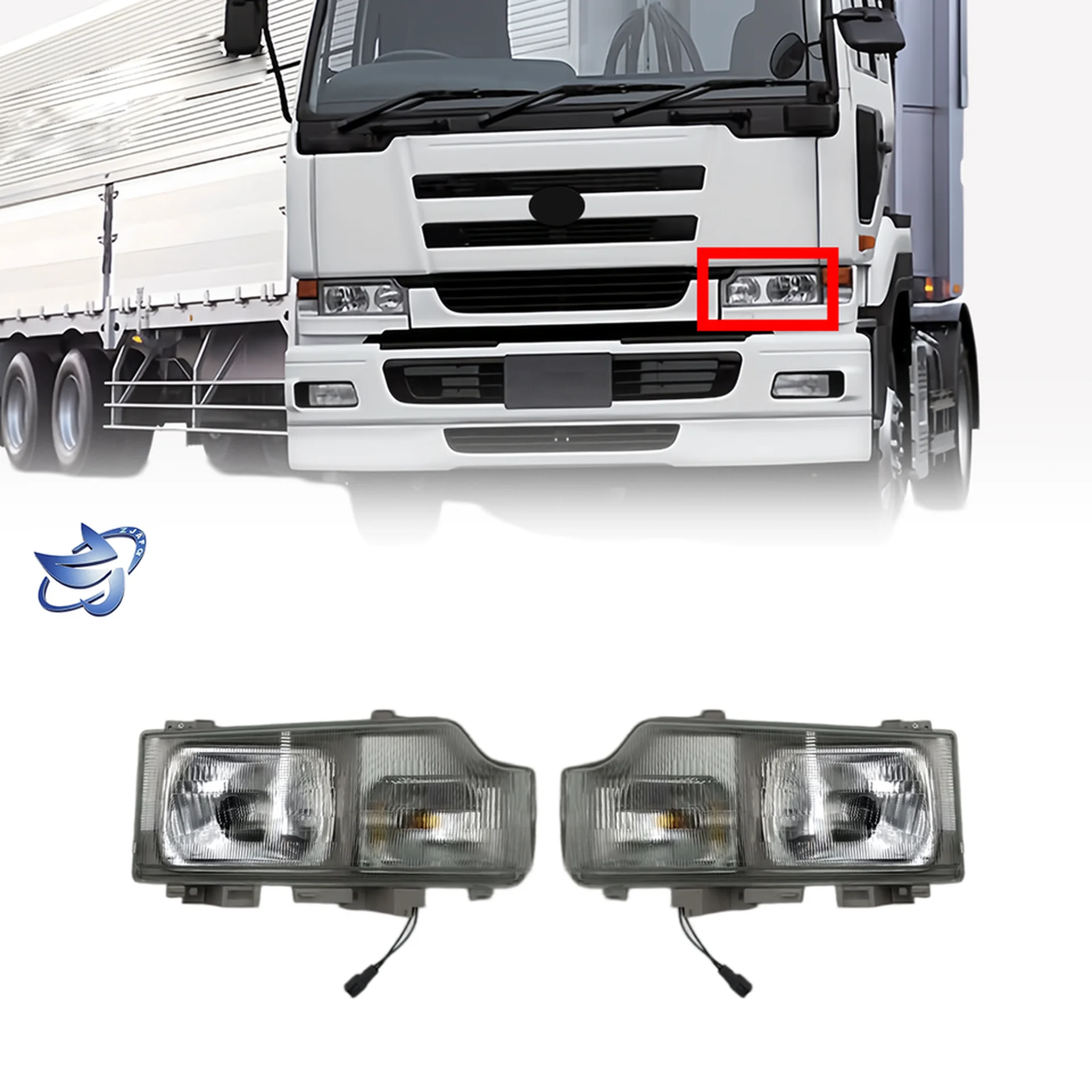 12V 40*18CM Plastic Head Lamp for Nissan CWA451 / UD