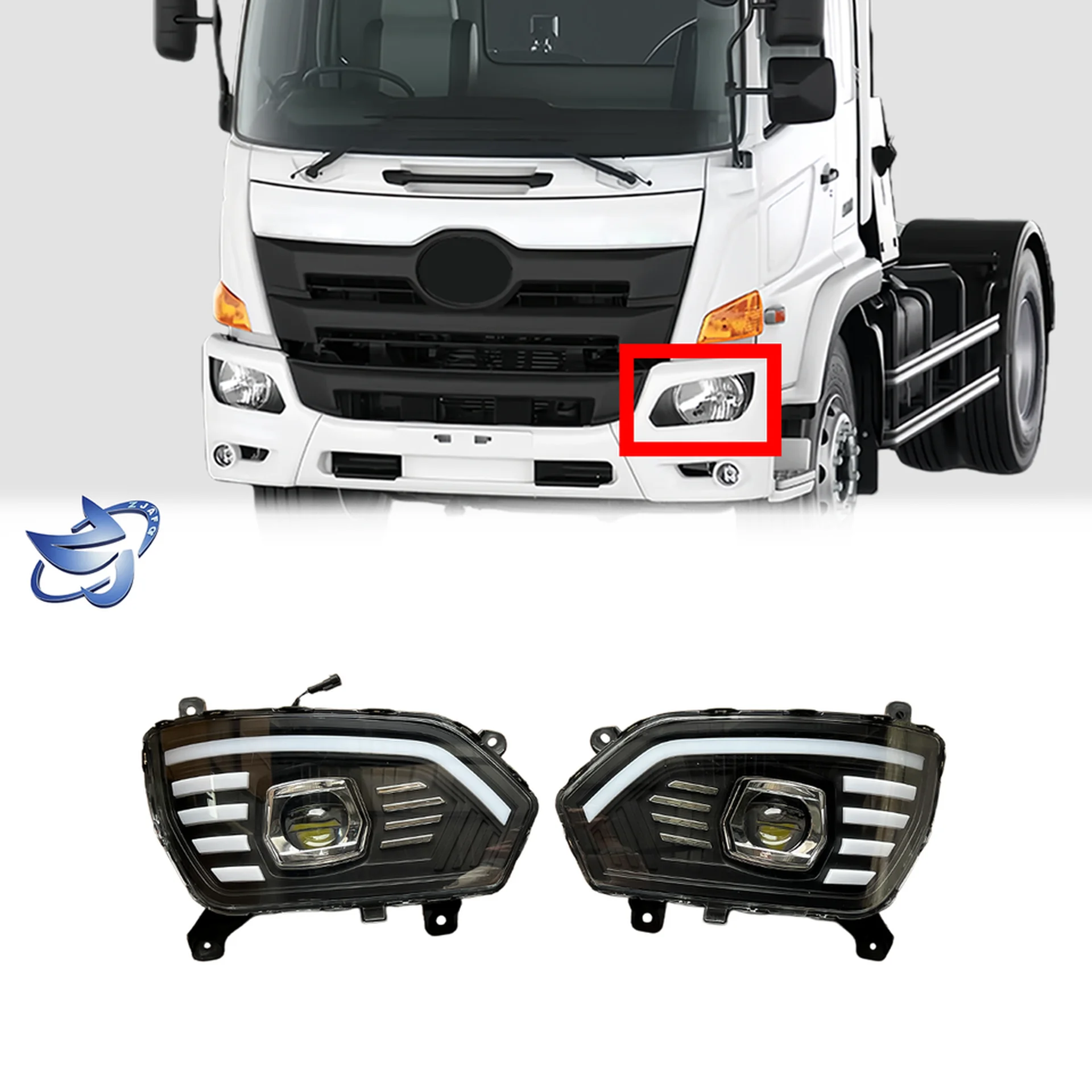 24V / 12V Black Plastic Head Lamp for Hino Victor