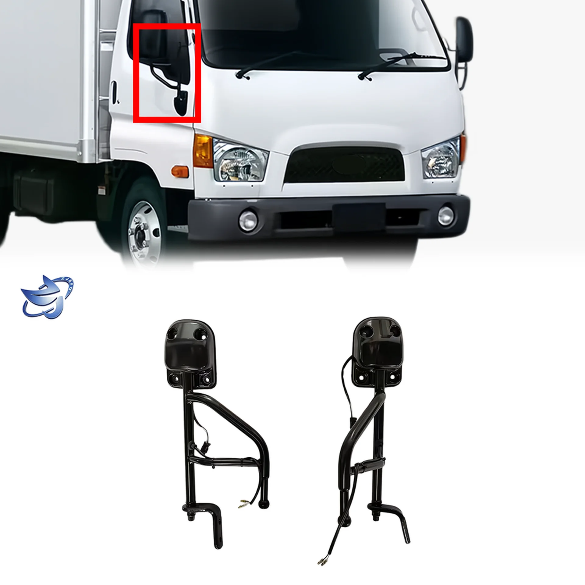Black Metal Mirror / Mirror Cover for Hyundai HD65 / HD78