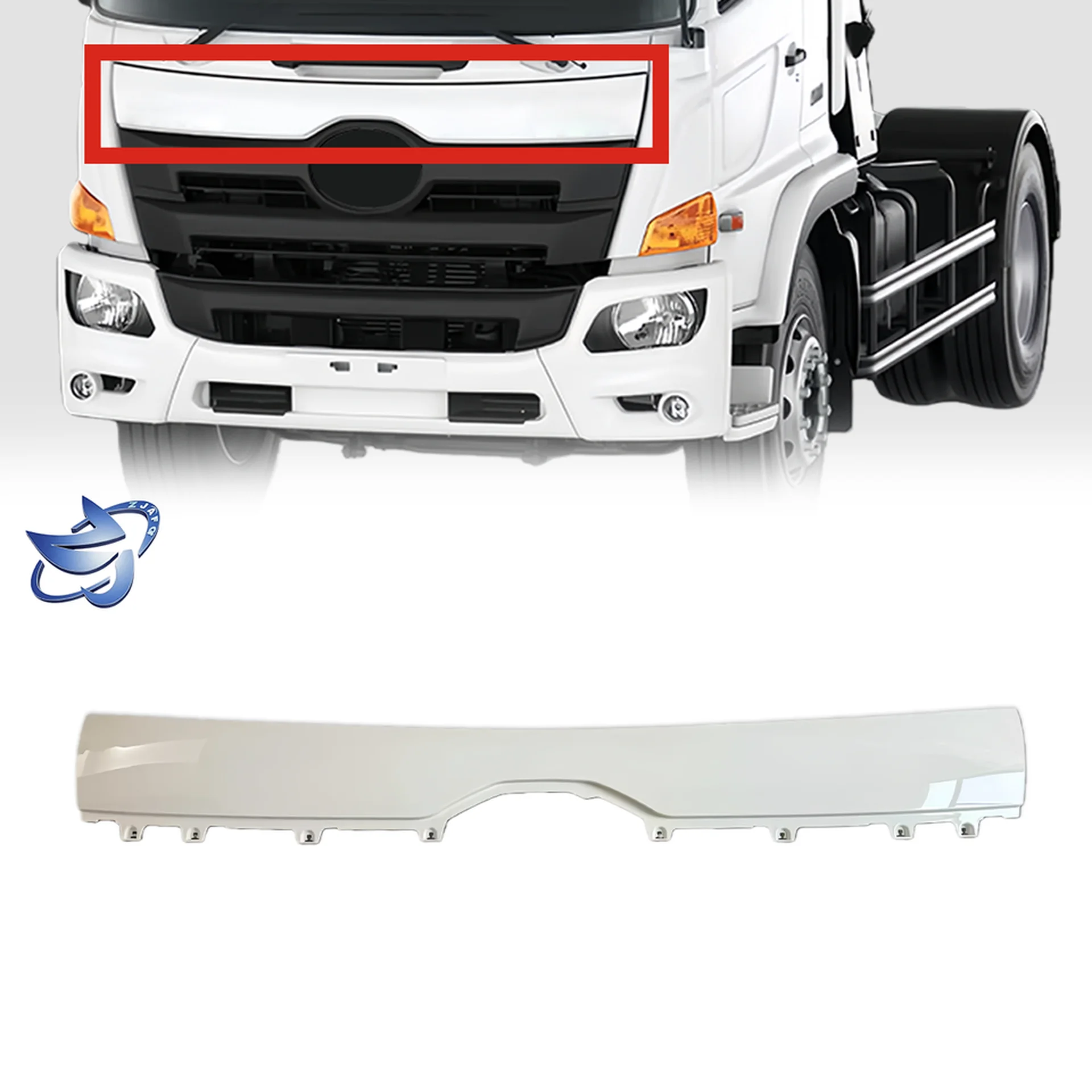 180CM Chrome / White Plastic Front Panel / Garnish for Hino Victor
