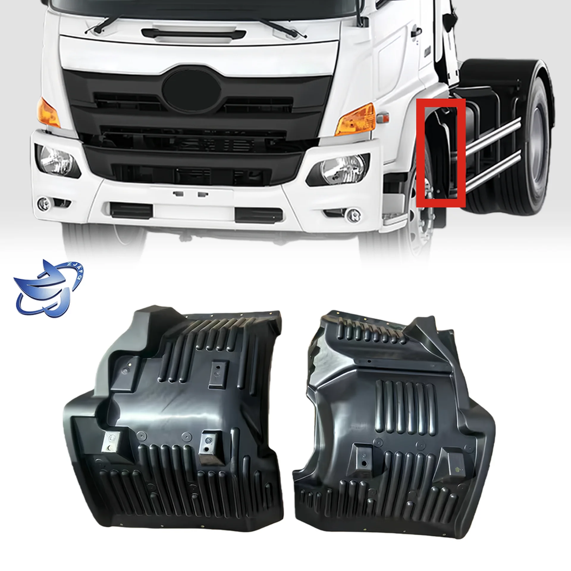 Black Plastic Fender / Mud Flap for Hino Victor