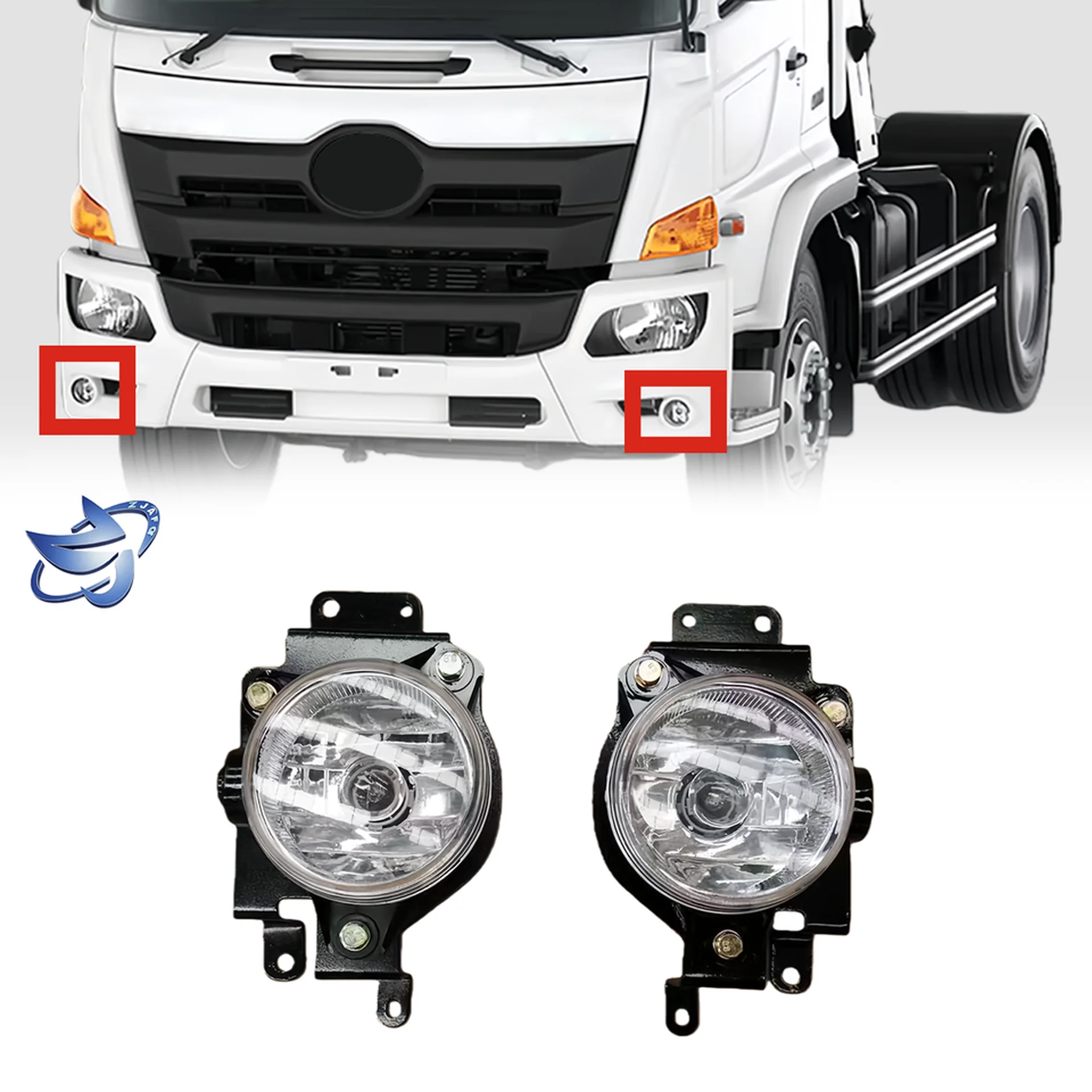 White Plastic Fog Lamp for Hino Victor