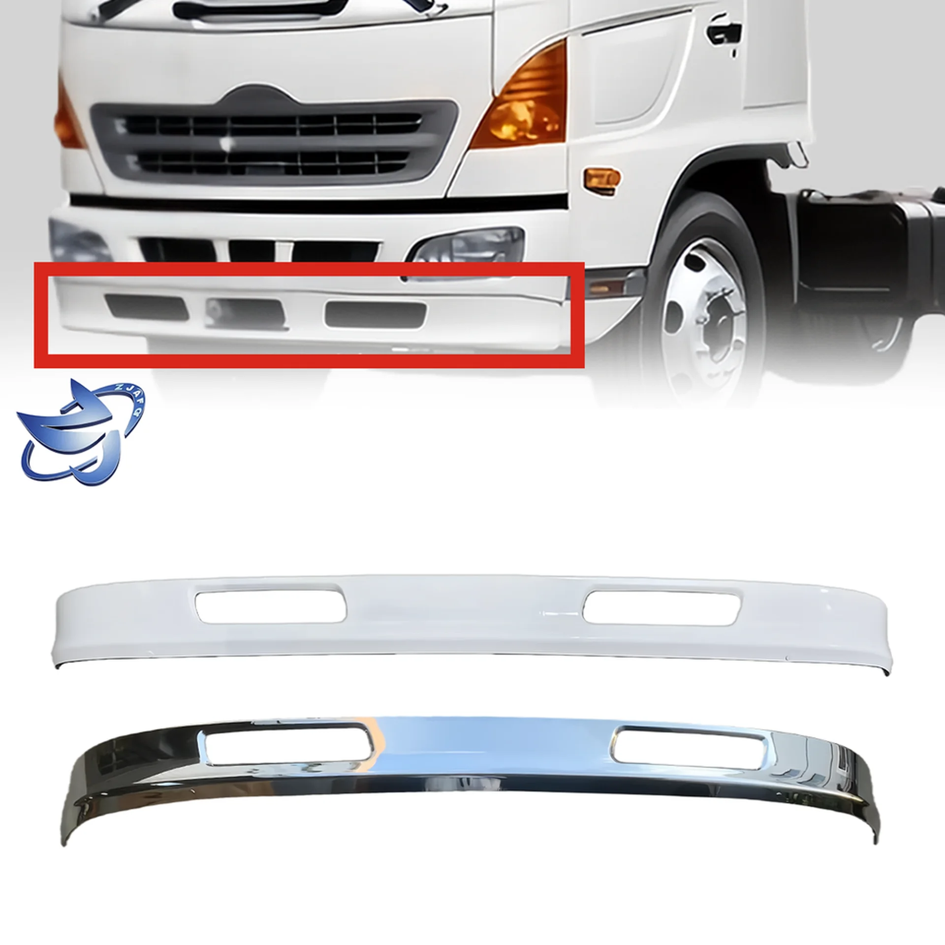 Chrome / White Plastic / Iron Bumper for Hino Mega 500