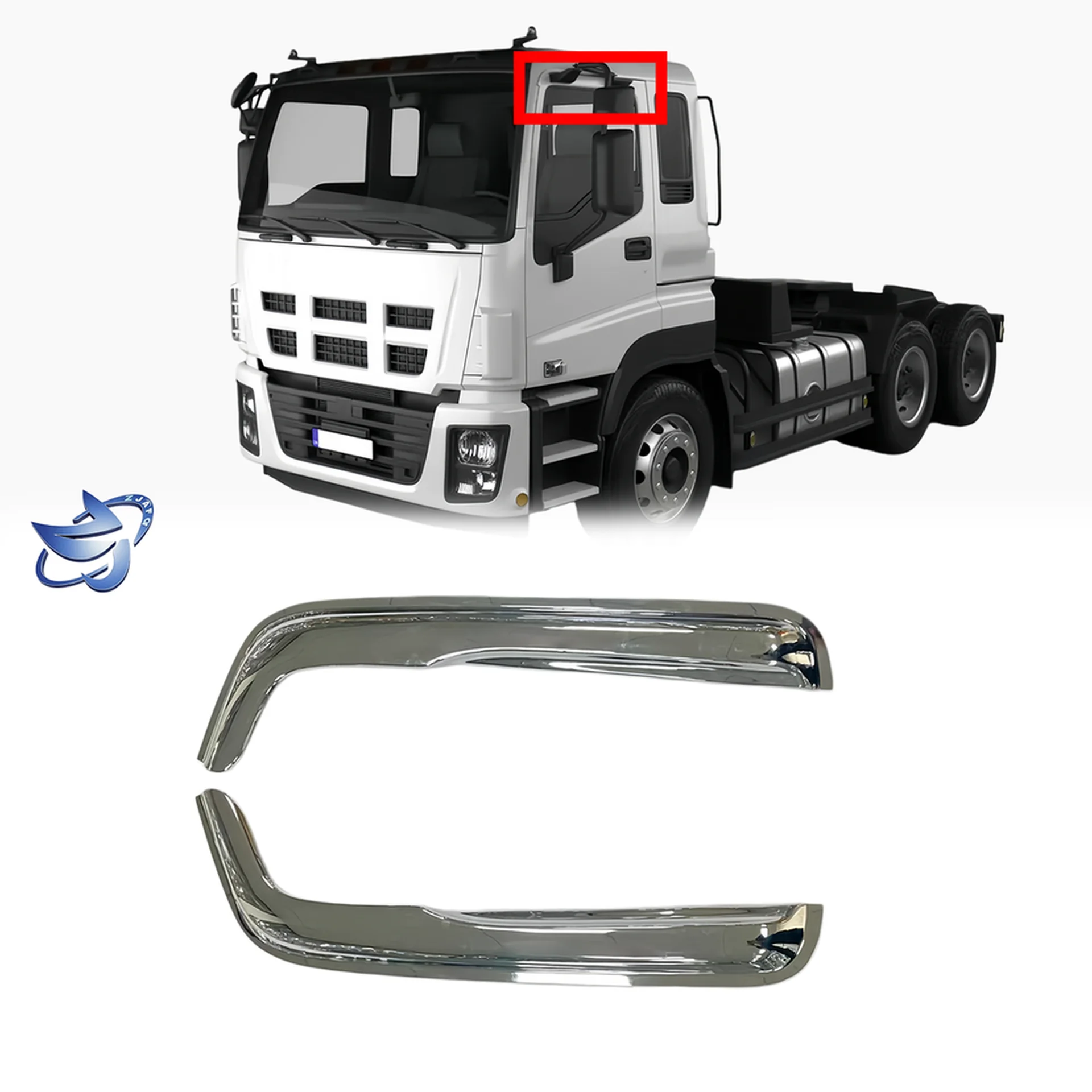 Chrome Plastic Rain Shield / Visor for Isuzu