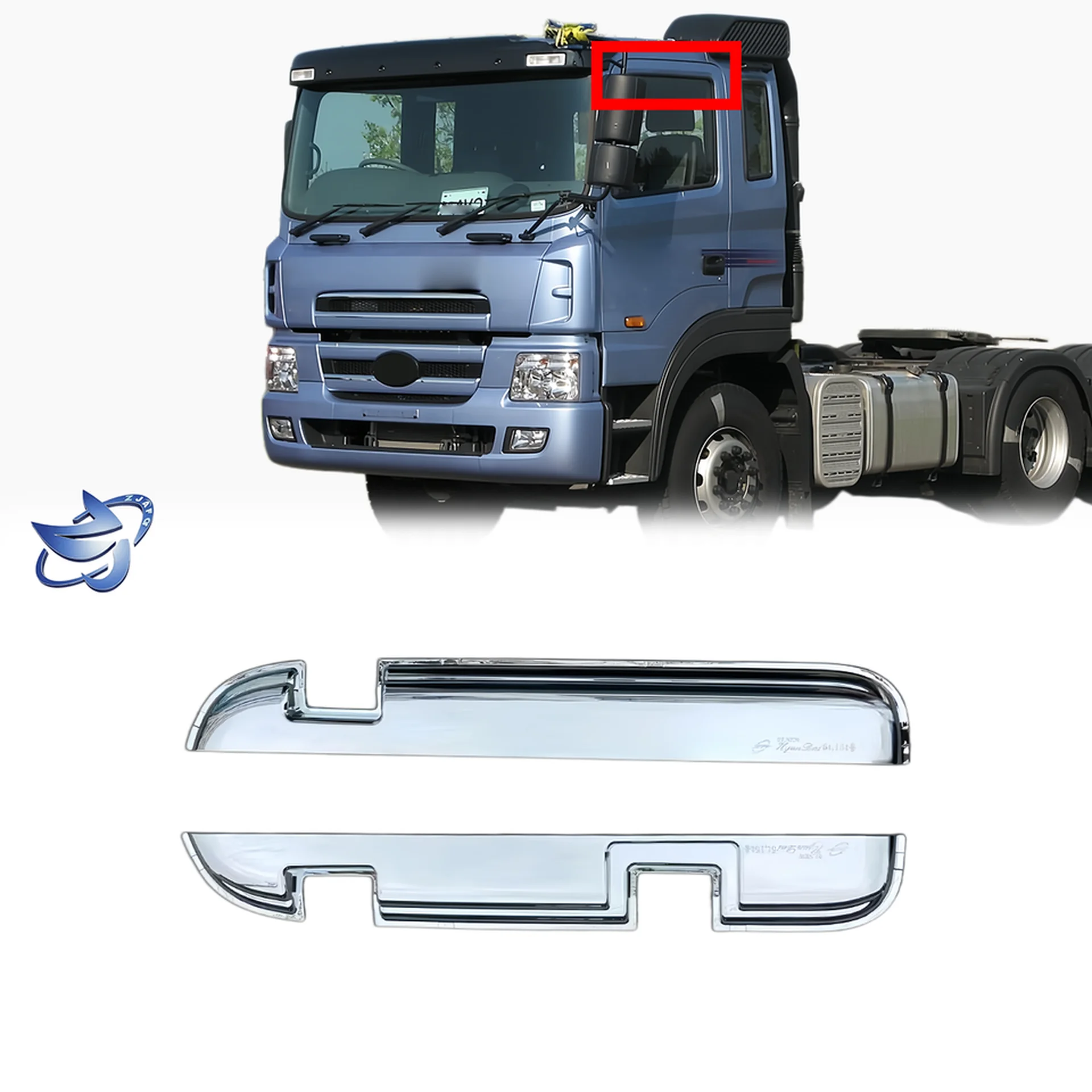 Chrome / Black Plastic Rain Shield / Visor for Hyundai