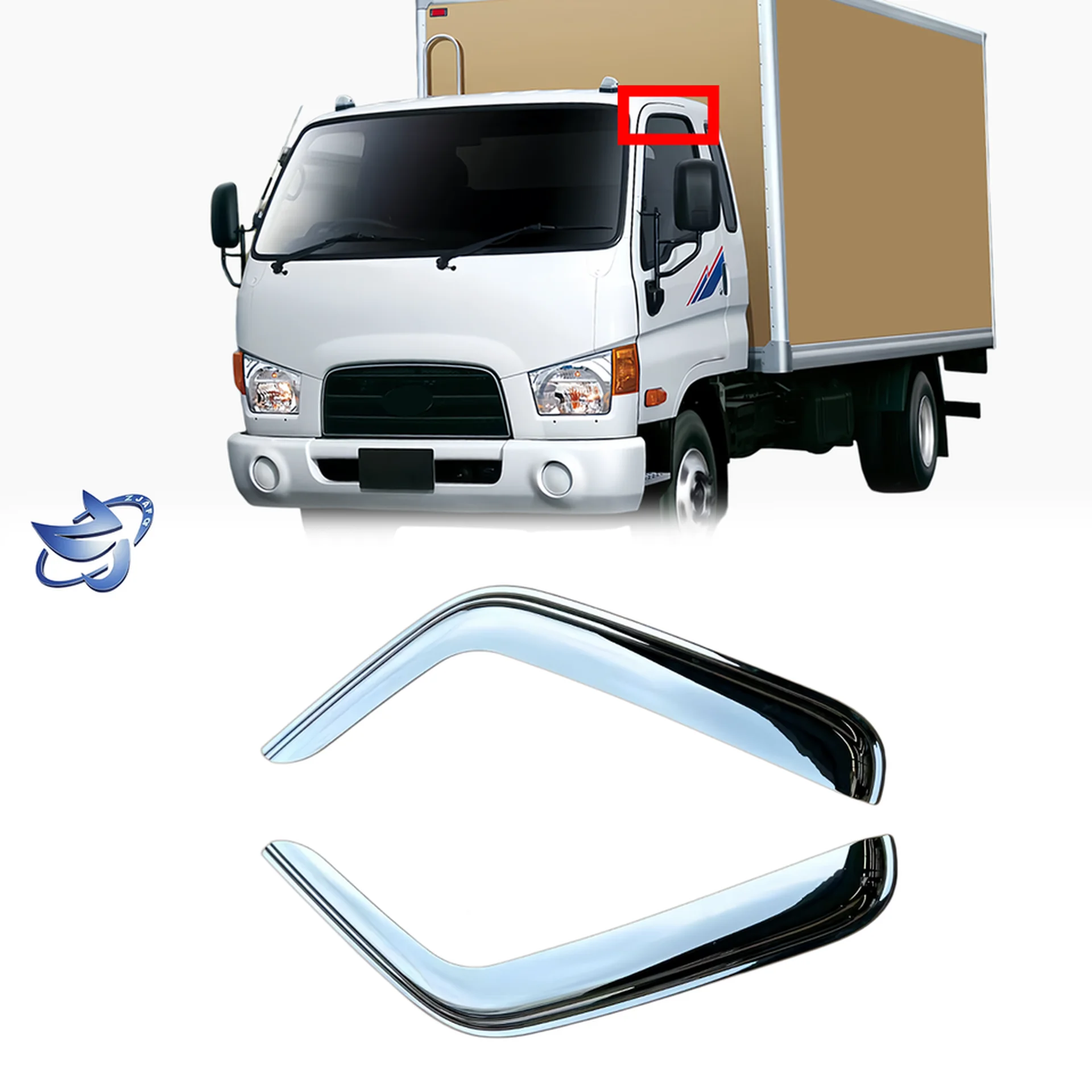 Chrome Plastic Rain Shield / Visor for Hyundai