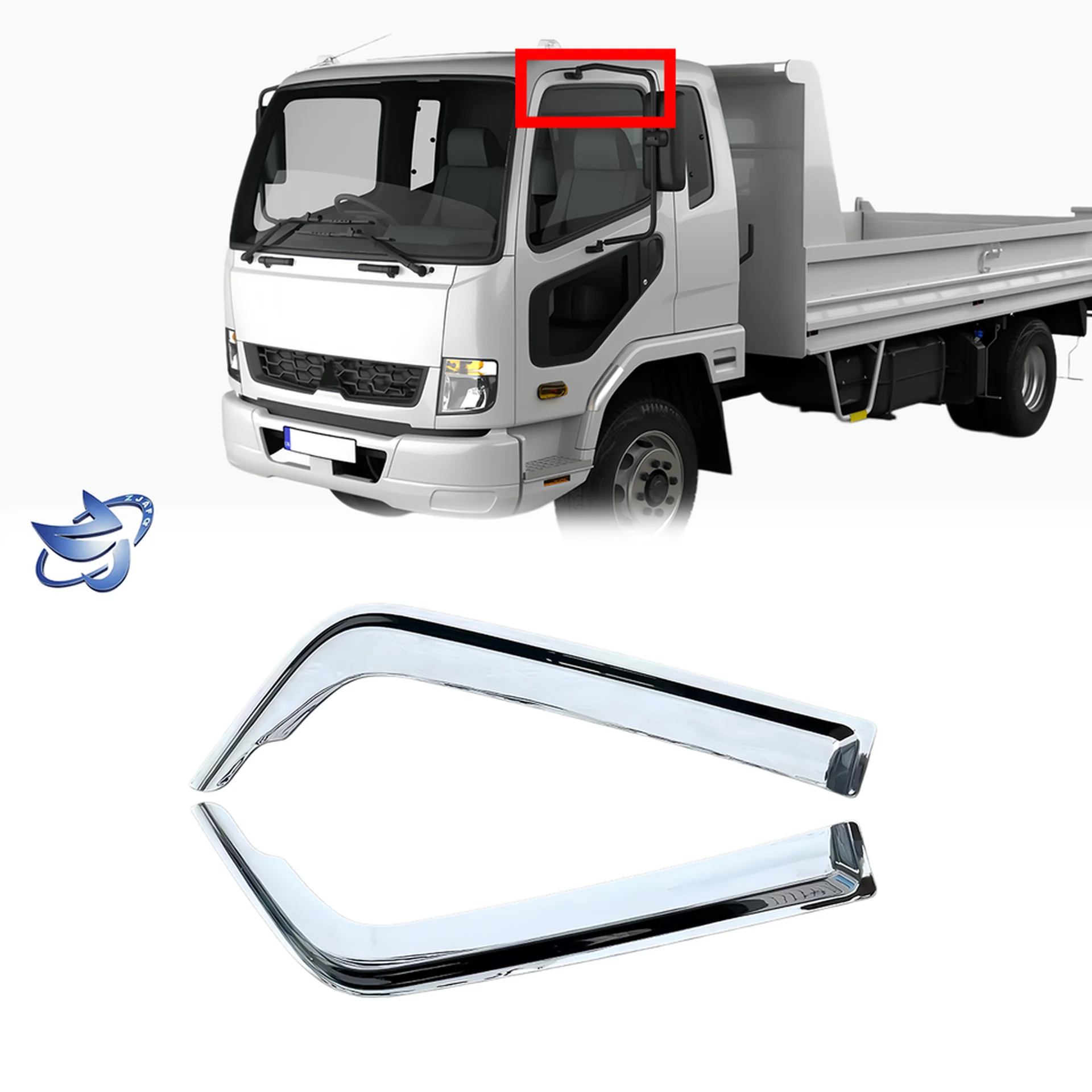 Chrome Plastic Rain Shield / Visor for Mitsubishi FM1524 / FM65F