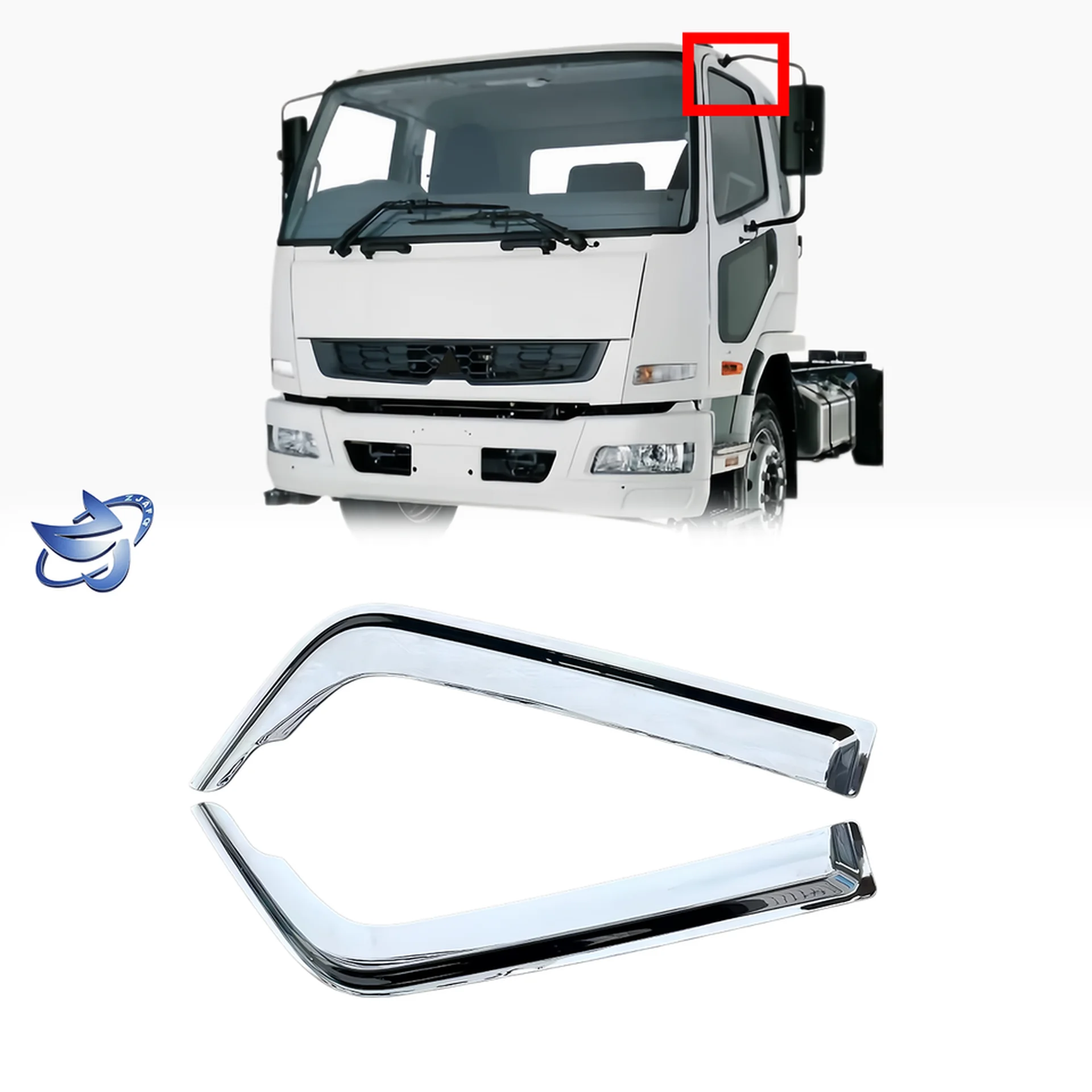 Chrome Plastic Rain Shield / Visor for Mitsubishi FM1524 / FM65F