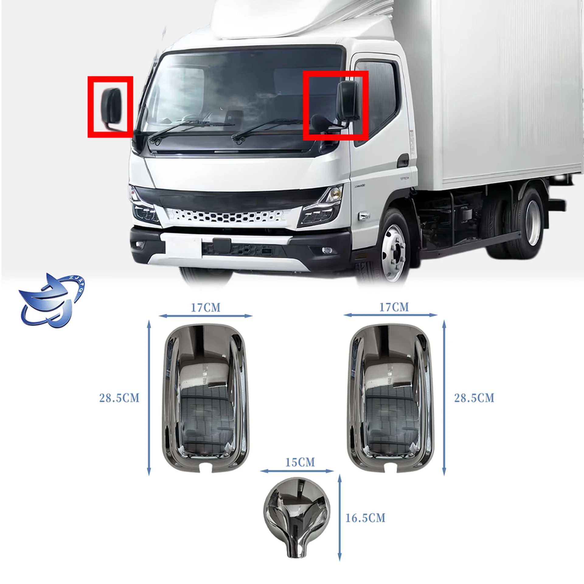 Chrome Plastic Mirror / Mirror Cover for Mitsubishi Fuso 2020