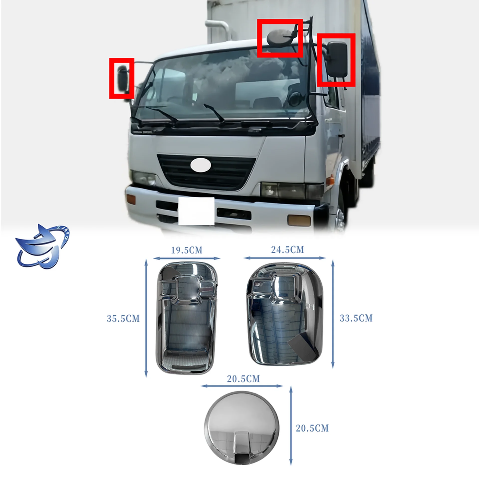 Chrome Plastic Mirror / Mirror Cover for Nissan PKB / CWM454