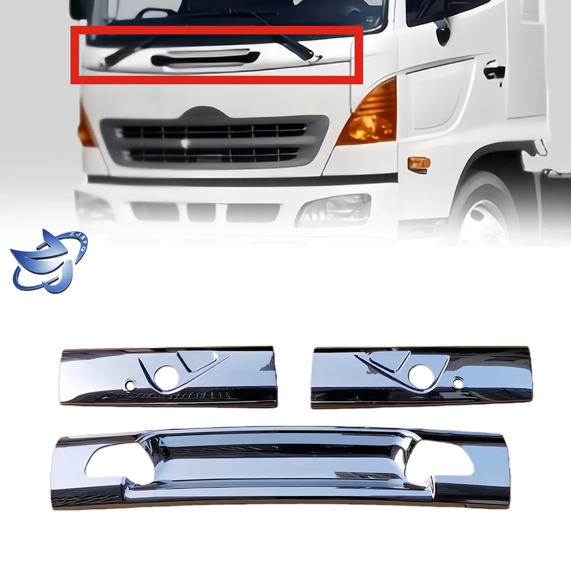 Chrome / White Plastic Wiper Panel / Arm for Hino Victor