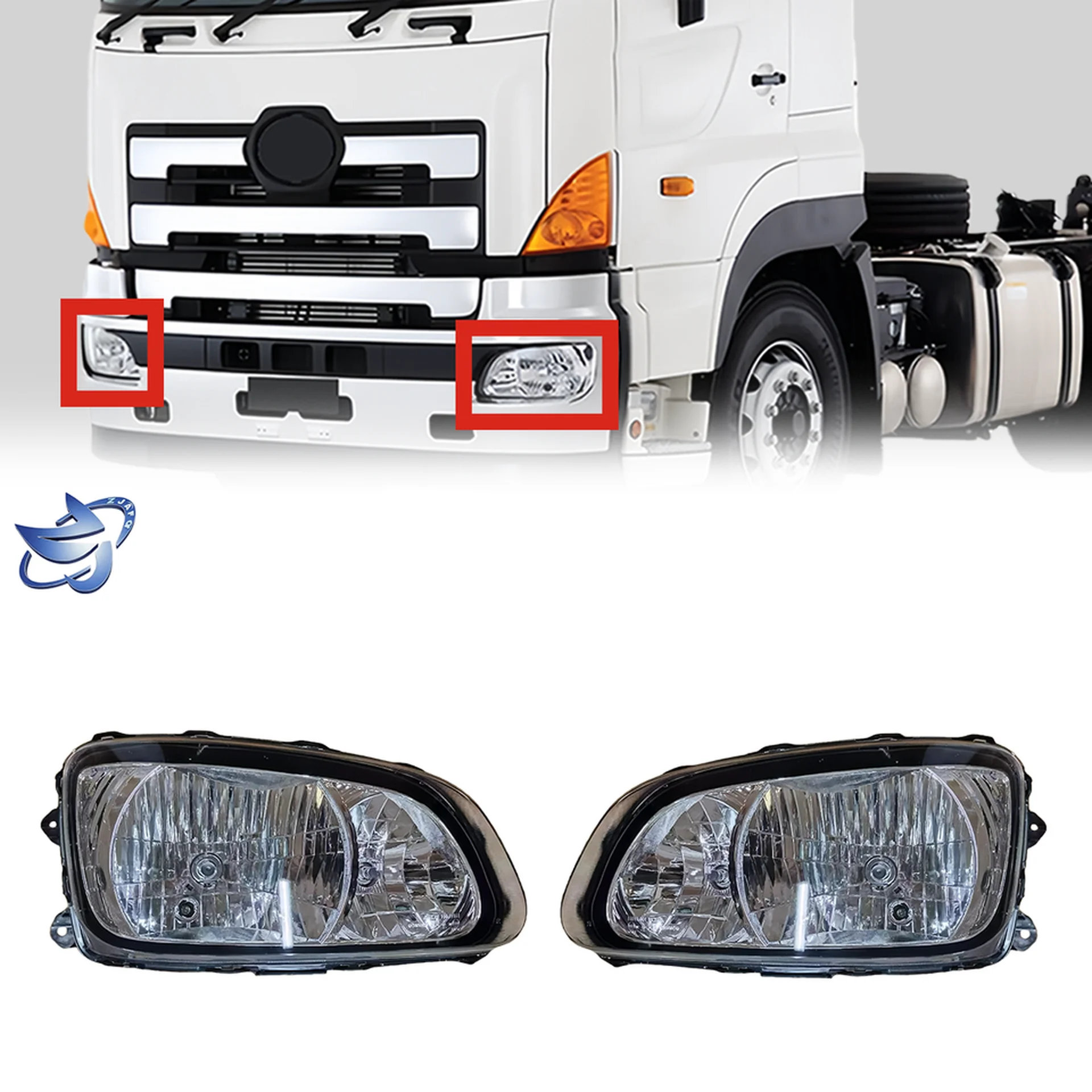 12V24V Plastic Head Lamp for Hino Mega 700