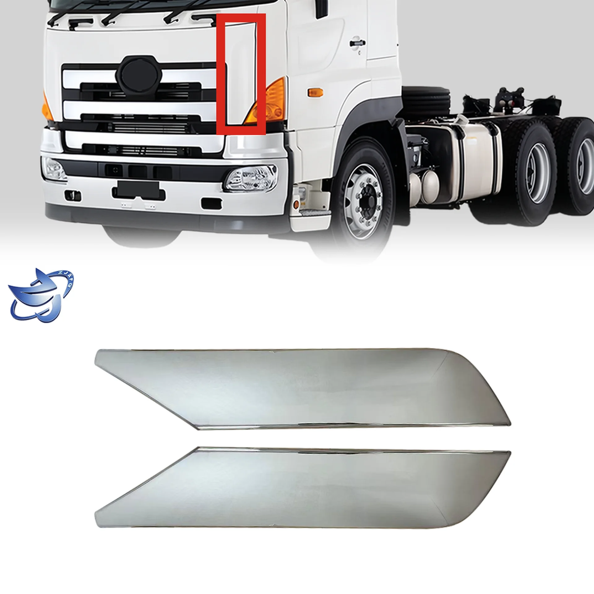 Chrome Plastic Front Panel / Garnish for Hino Mega 700