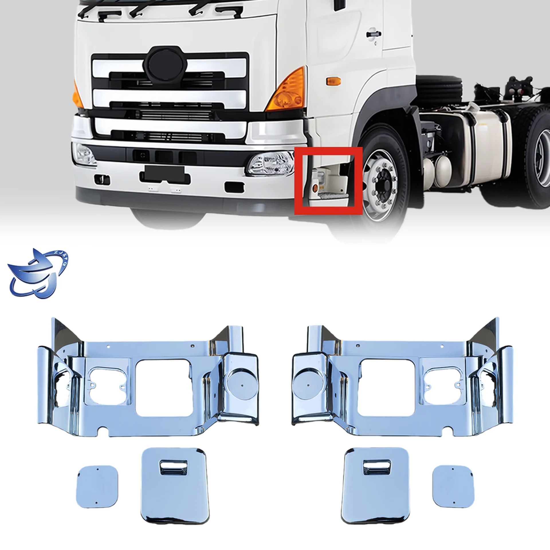 Chrome Plastic Step Panel for Hino Mega 700
