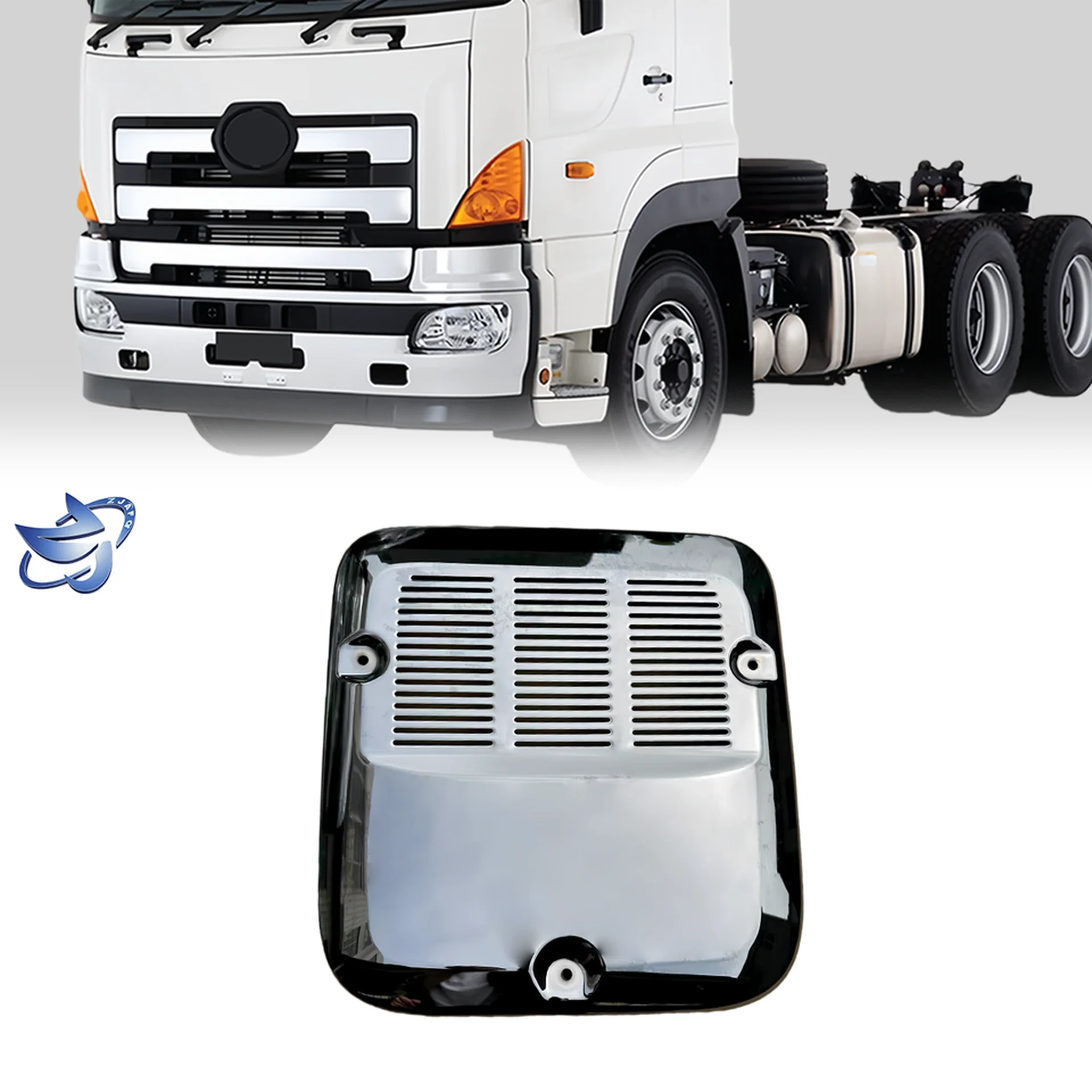 Chrome Metal / Iron Muffler Cover for Hino Mega 700