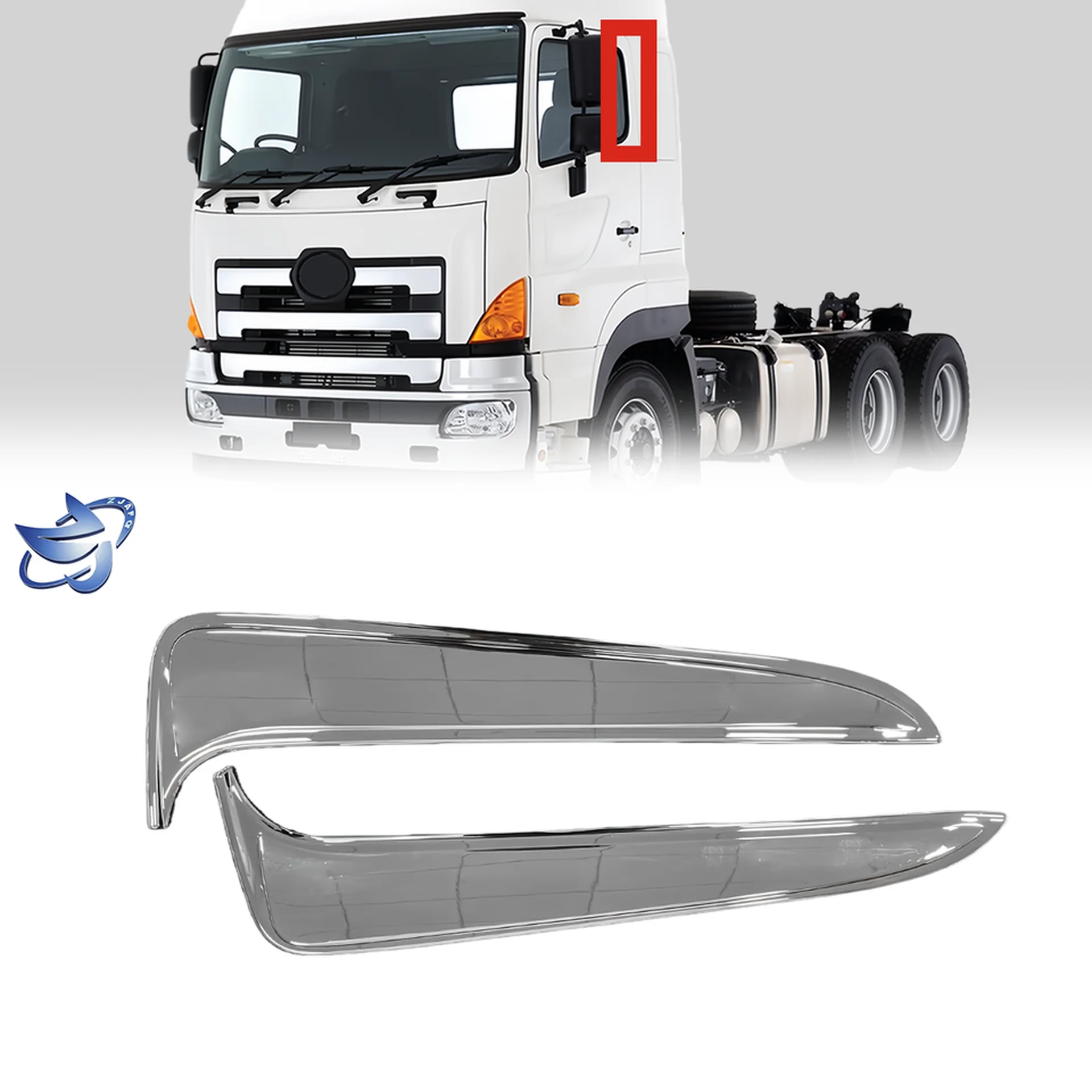 Chrome Plastic Door / Window Trim for Hino Mega 700