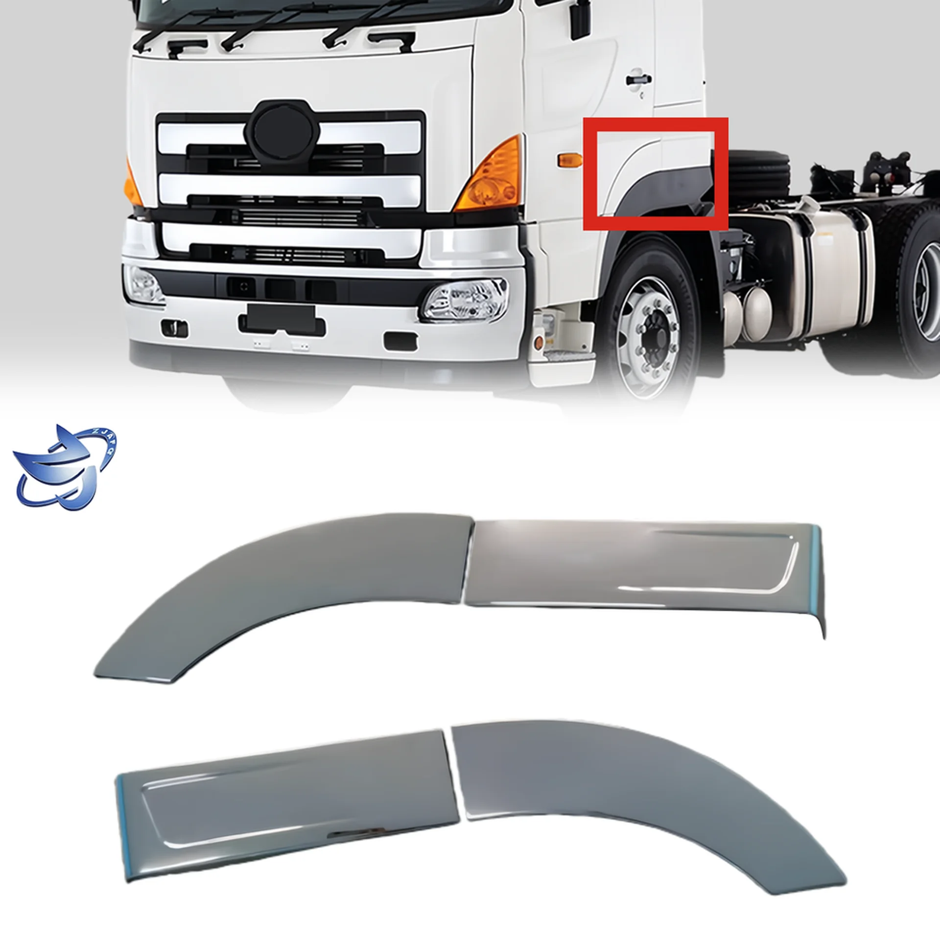 Chrome Plastic Fender / Mud Flap for Hino Mega 700