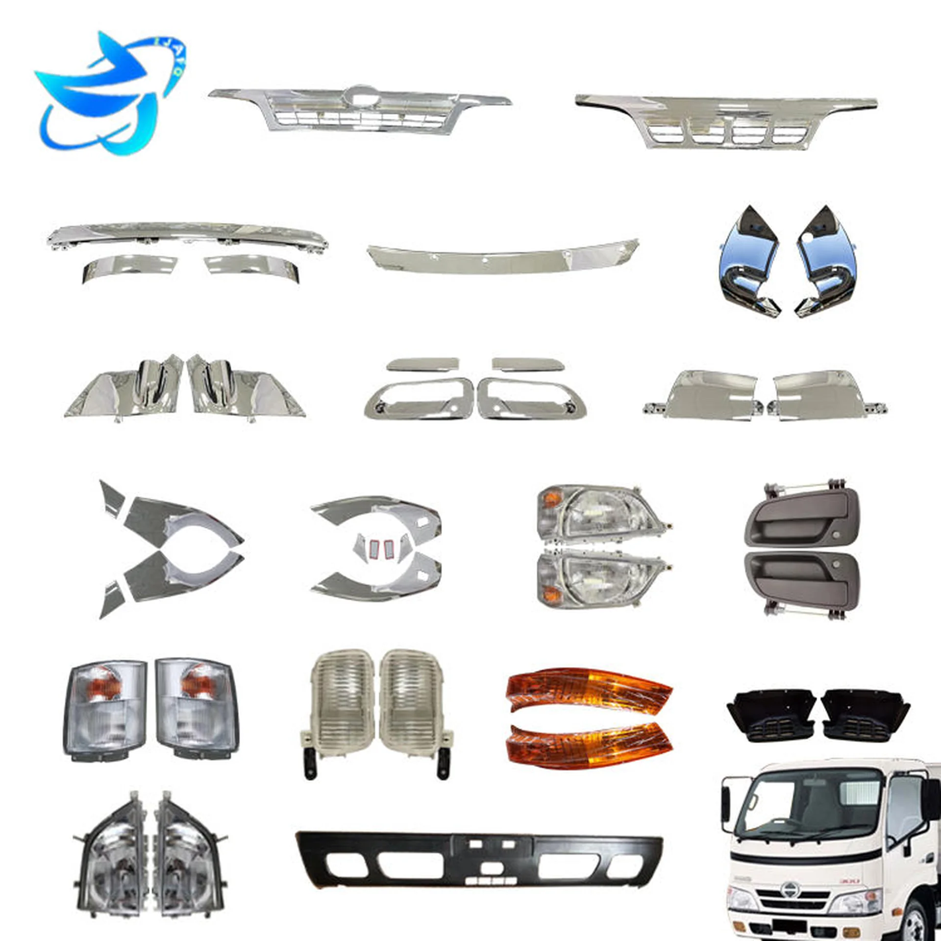 Chrome / Black Plastic / Metal Fender / Mud Flap for Hino 300 Dutro