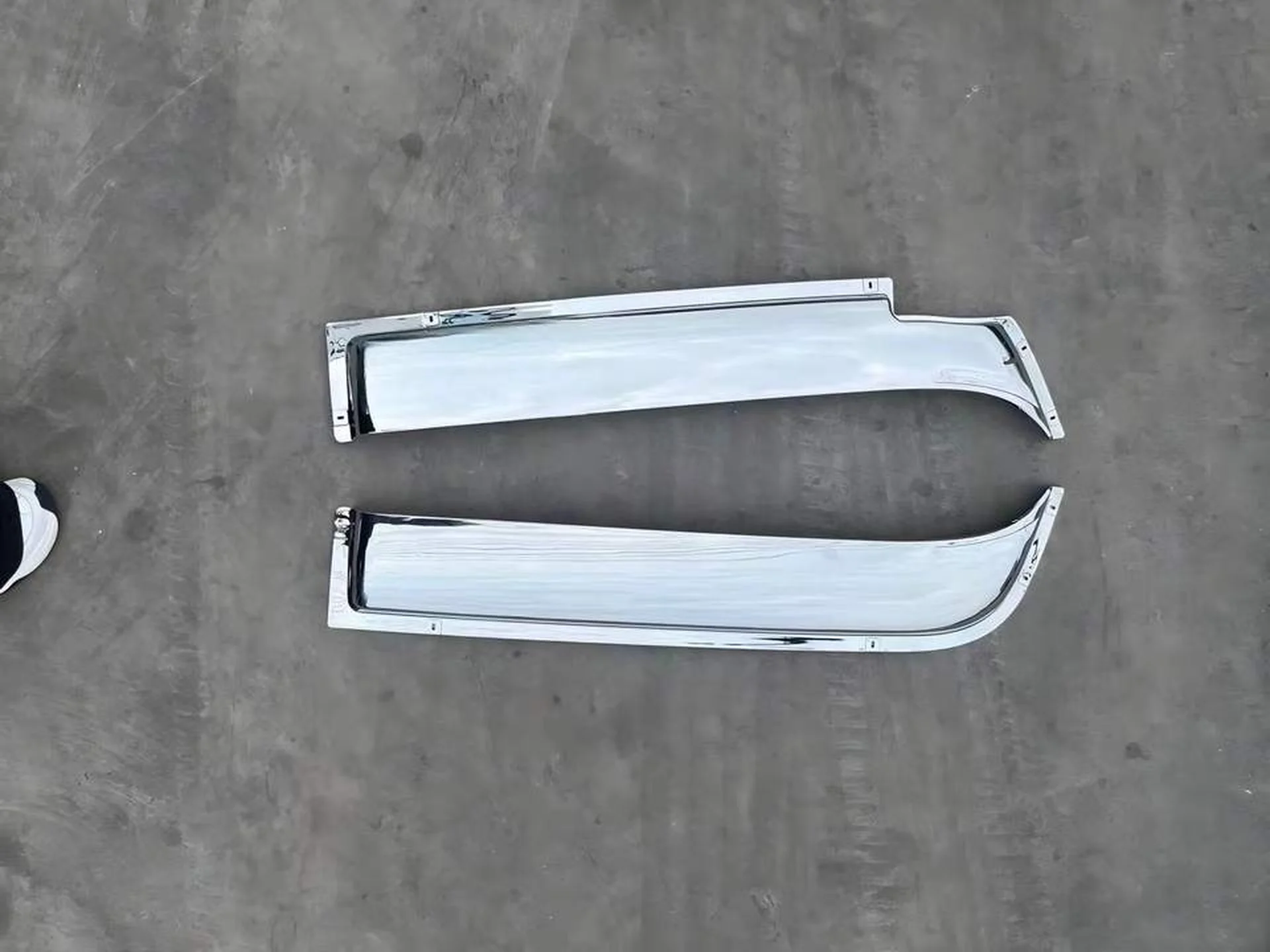 Chrome / Black Plastic Rain Shield / Visor for Nissan