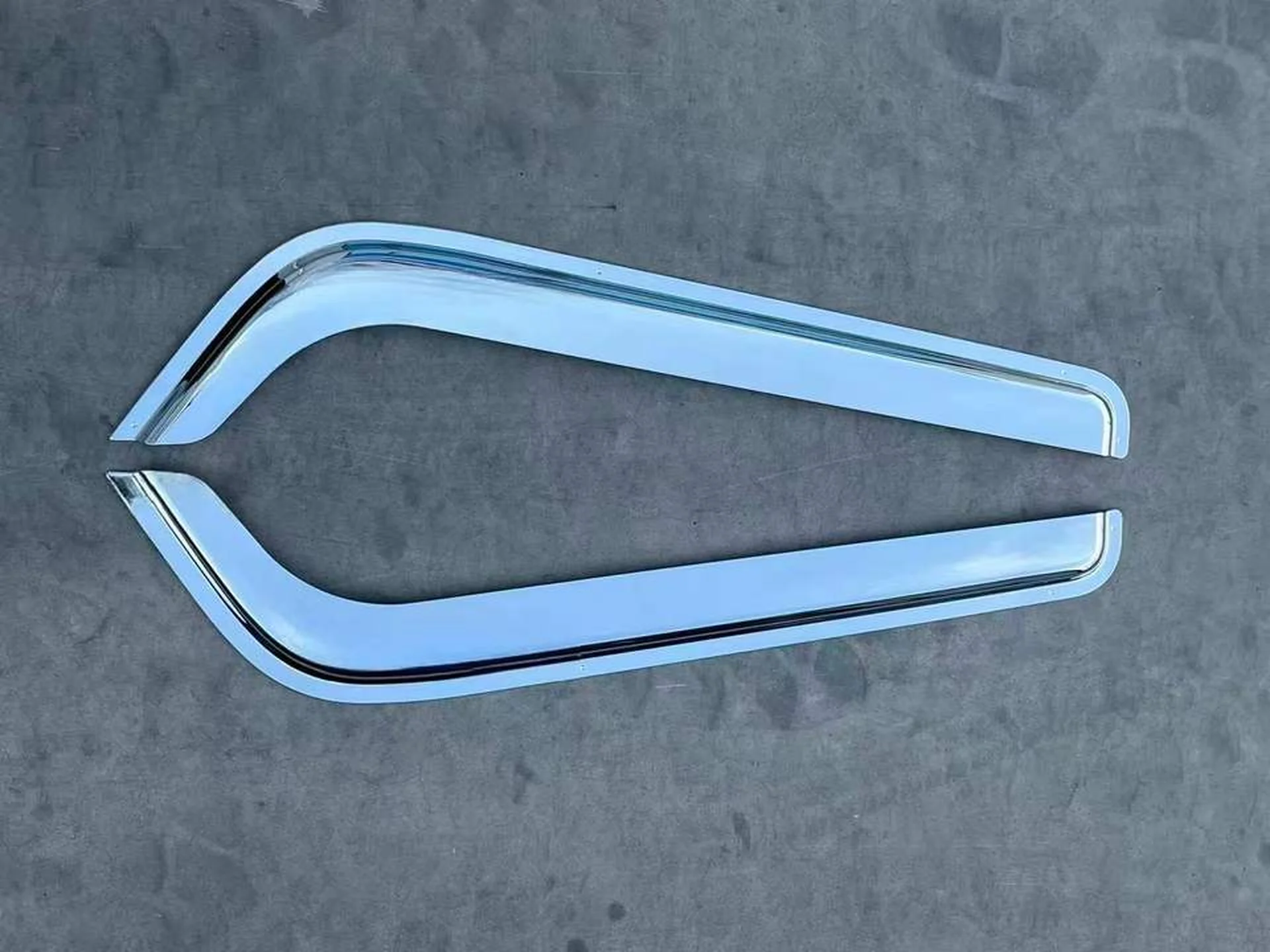 Chrome / Black Plastic Rain Shield / Visor for Mitsubishi Canter 2007