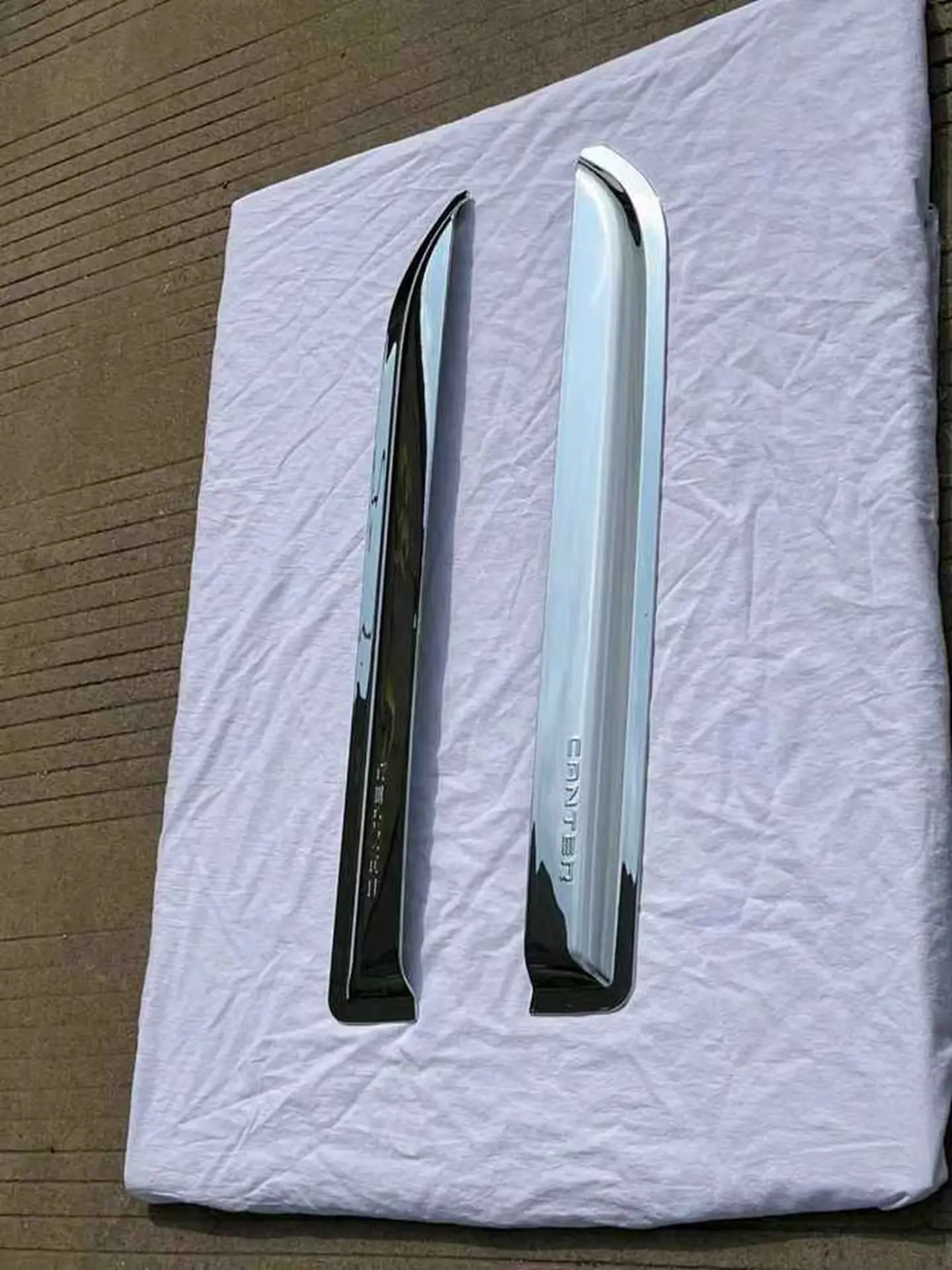 Chrome Plastic Rain Shield / Visor for Mitsubishi FE647 / FE511
