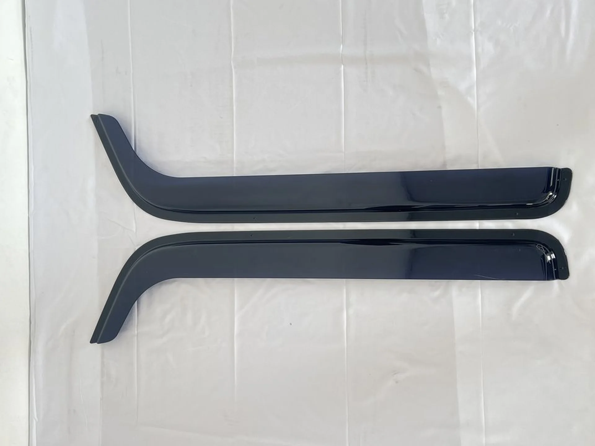 Chrome / Black Plastic Rain Shield / Visor for Mitsubishi Canter 2007
