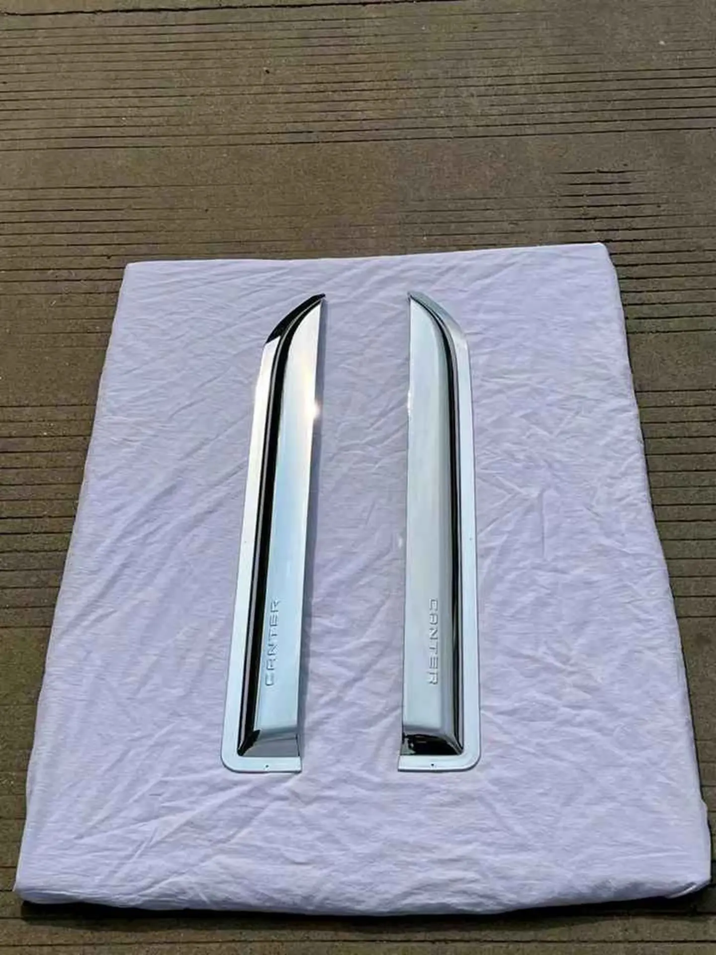 Chrome Plastic Rain Shield / Visor for Mitsubishi FE647 / FE511