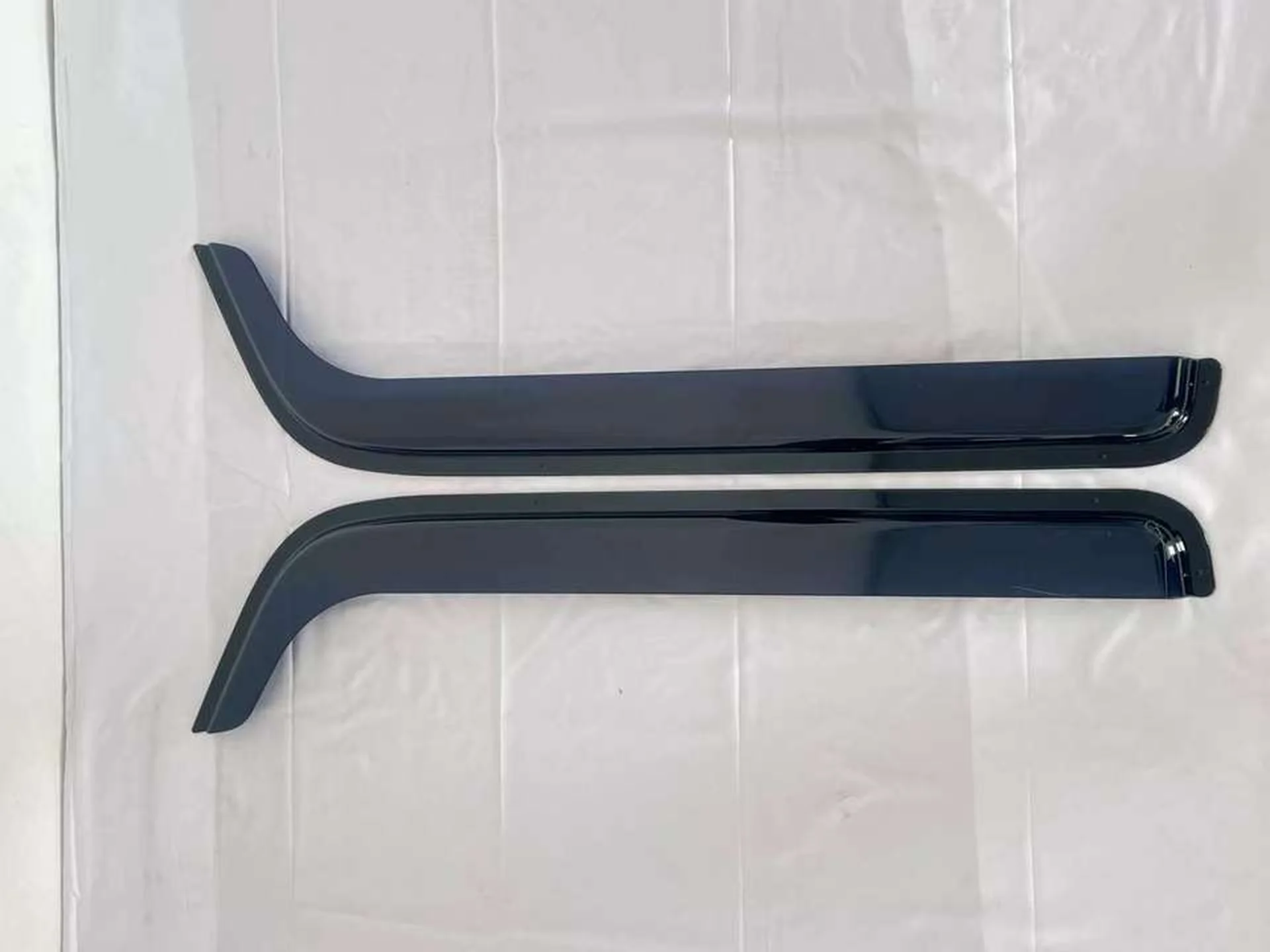 Chrome / Black Plastic Rain Shield / Visor for Mitsubishi Canter 2007