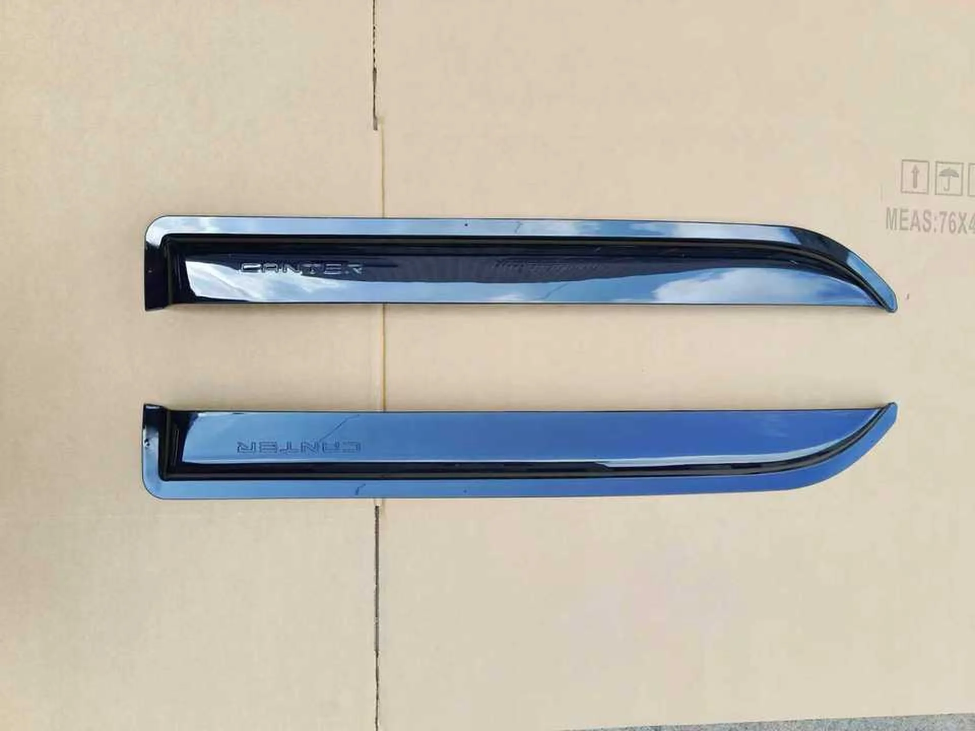 Chrome / Black Plastic Rain Shield / Visor for Mitsubishi FE647 / FE511