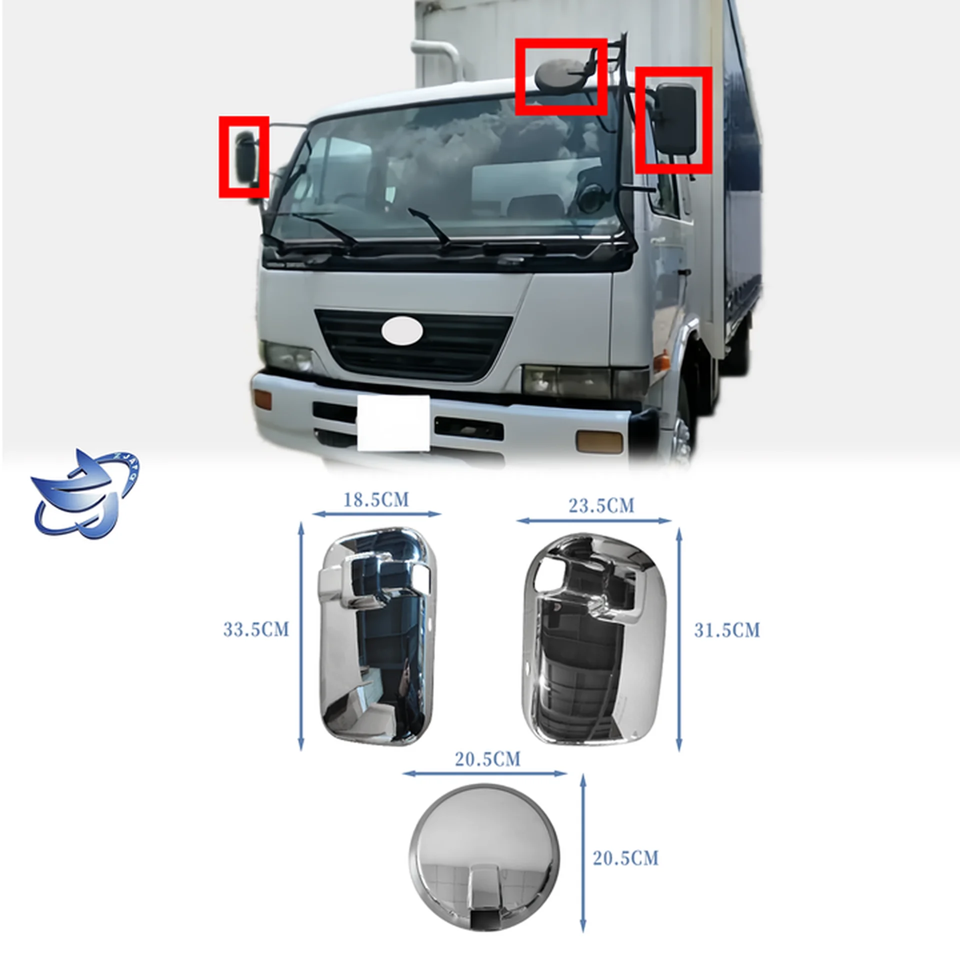 Chrome Plastic Mirror / Mirror Cover for Nissan PKB / CWM454
