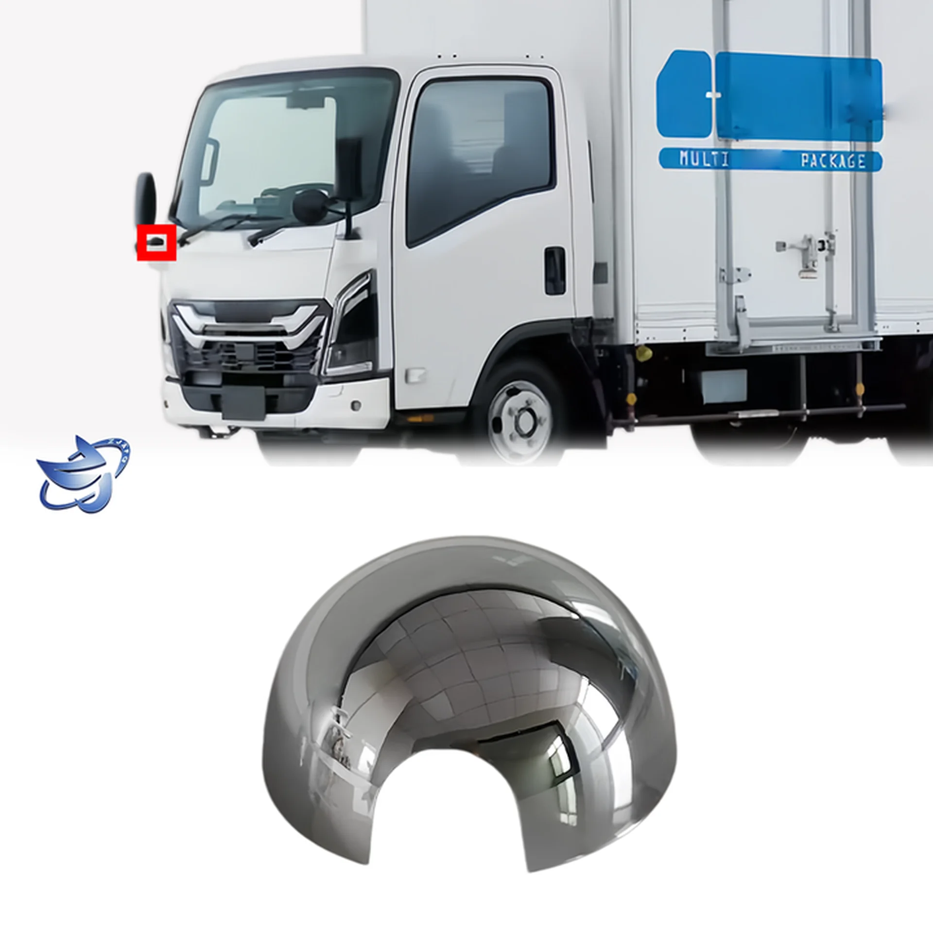 Chrome Plastic Mirror / Mirror Cover for Isuzu New Elf 2023