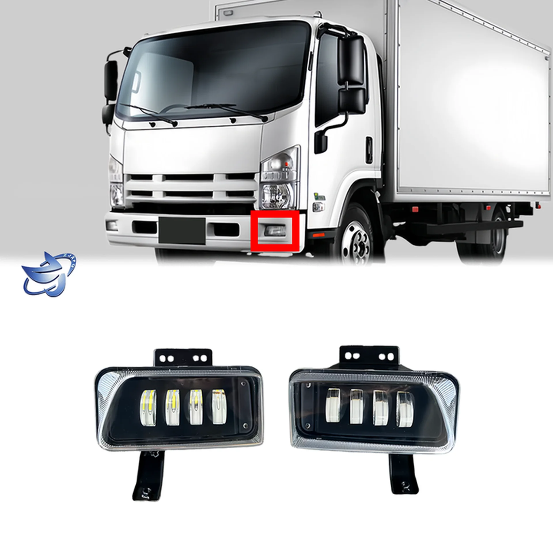 19*9CM Chrome Plastic Fog Lamp for Isuzu NPR 700P