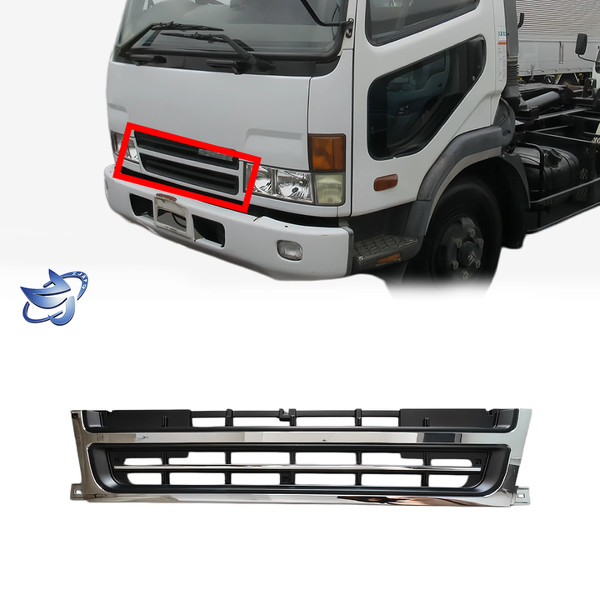 98/120CM Chrome / Black Plastic Grille for Mitsubishi FN628 / FM618