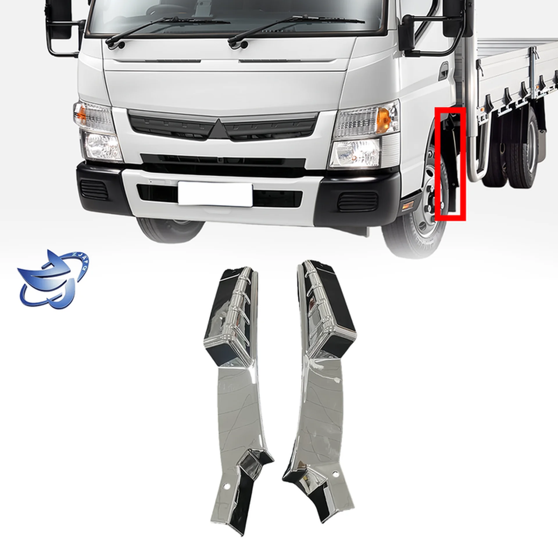 Chrome Plastic Fender / Mud Flap for Mitsubishi Canter 2010