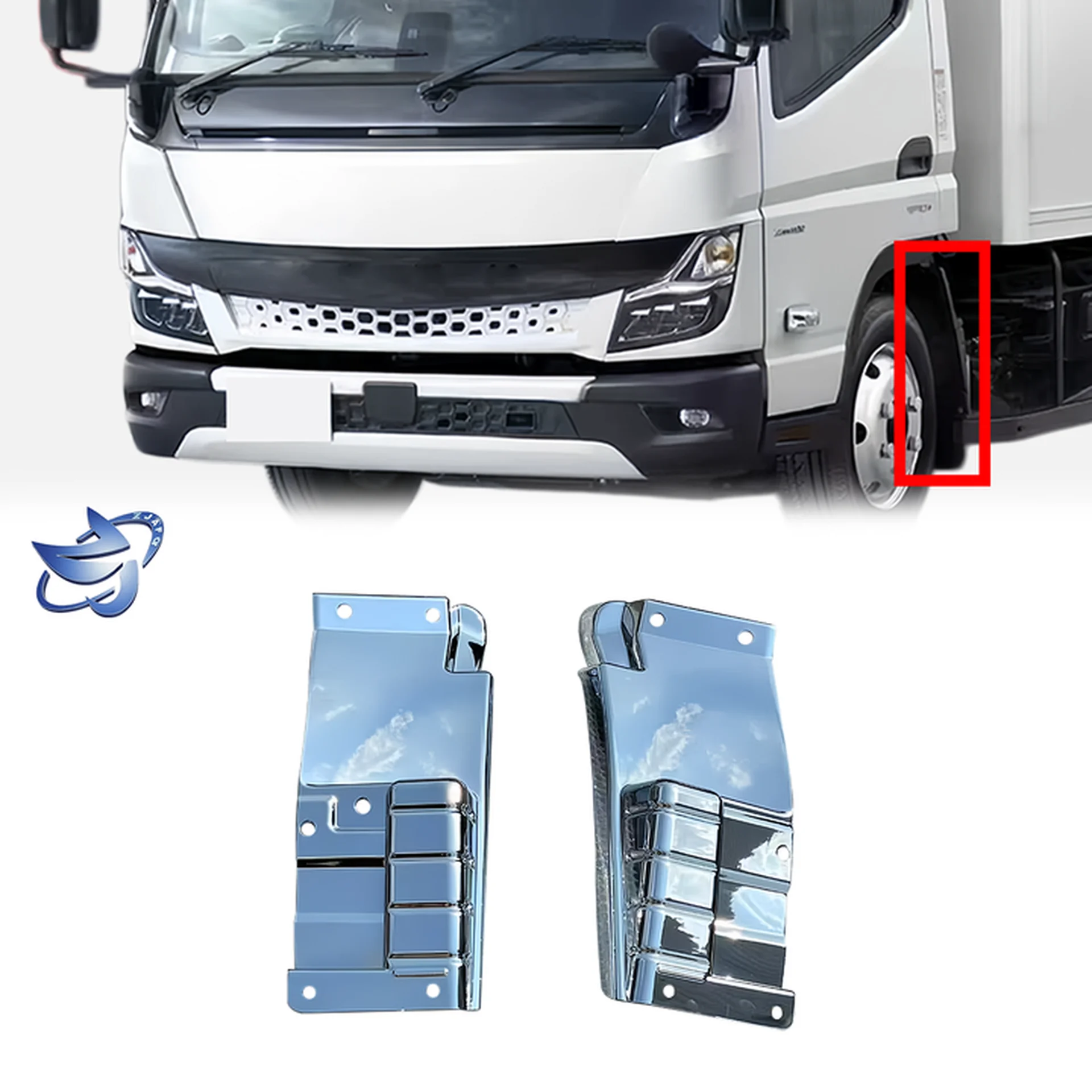 Chrome Plastic Fender / Mud Flap for Mitsubishi Fuso 2020